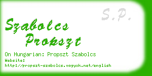 szabolcs propszt business card